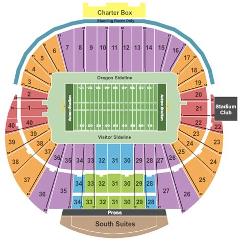 Autzen Stadium Seating Chart + Rows, Seats and Club Seats