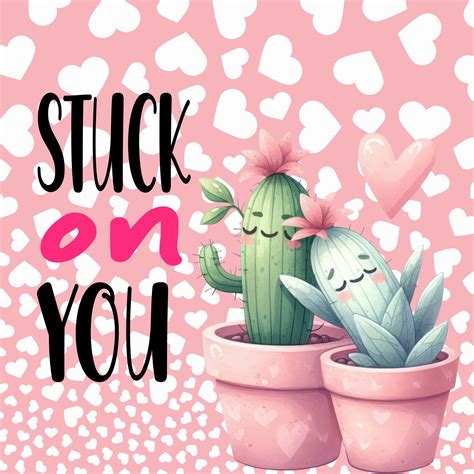 Cute Cartoon Cactus Valentine Art Free Stock Photo - Public Domain Pictures
