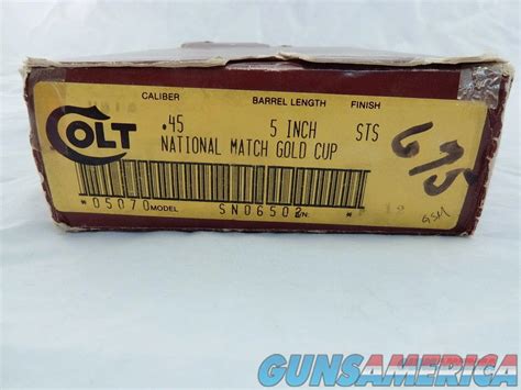 Colt National Match Gold Cup Origin... for sale at Gunsamerica.com ...