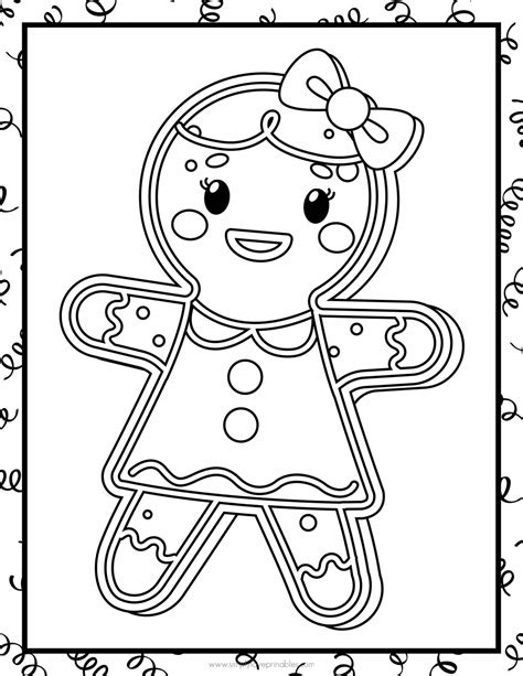 Gingerbread Girl Printable Coloring Pages