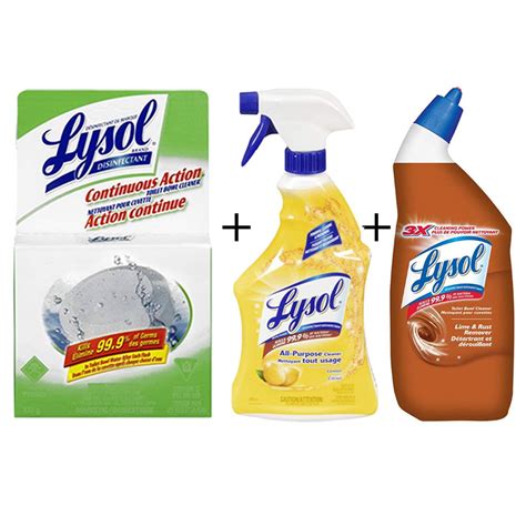 Lysol Toilet Bowl Cleaner Continuous Action Puck 100 g + Lysol All ...