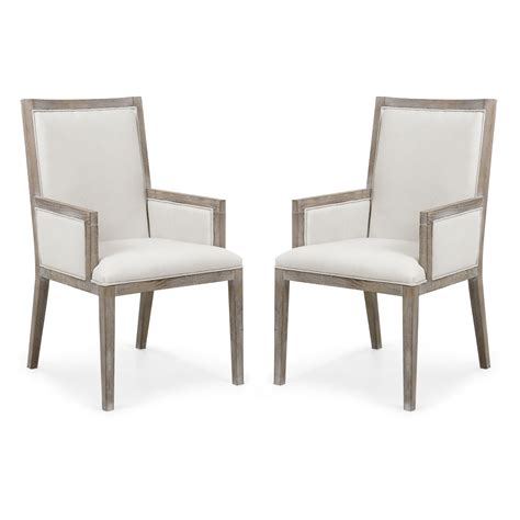 Edgemod Rhone Dining Arm Chair in White Linen (Set of 2) - Walmart.com