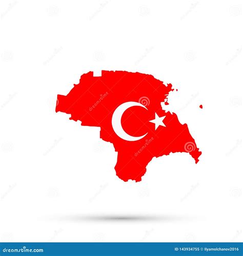 Nogais Ethnic Territory Russia Map in Turkey Flag Colors, Editable Vector Stock Vector ...