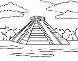 Temple Of Chichen Itza sketch template