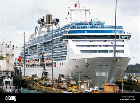 The Coral Princess Cruise ship in the Panama Canal Stock Photo - Alamy