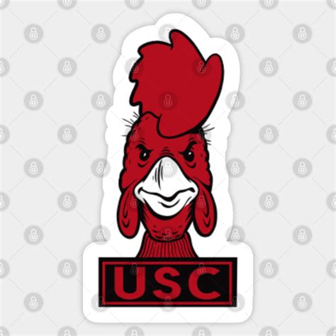 Vintage USC Gamecocks Mascot face Determined clean - Gamecocks - Sticker | TeePublic