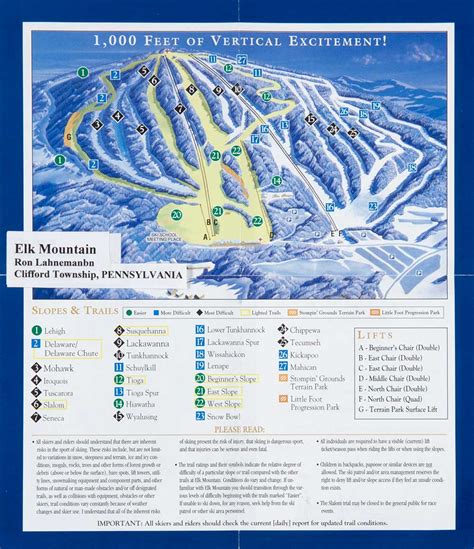 Elk Mountain Ski Area Trail Map