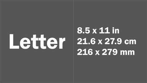 Letter Size in CM - US Paper Sizes