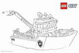 Lego City Coloring Pages Ship  Free Printable sketch template