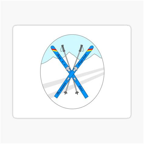 "Crossed Skis with Quote" Sticker for Sale by hannahbohls | Redbubble