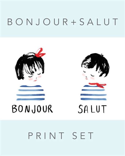 Bonjour Salut Print Set