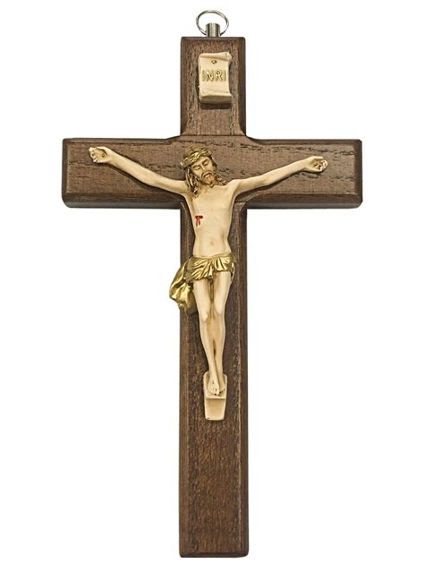 17cm/6.7 Wood & Hand Painted Resin Jesus Cross Wall - Etsy