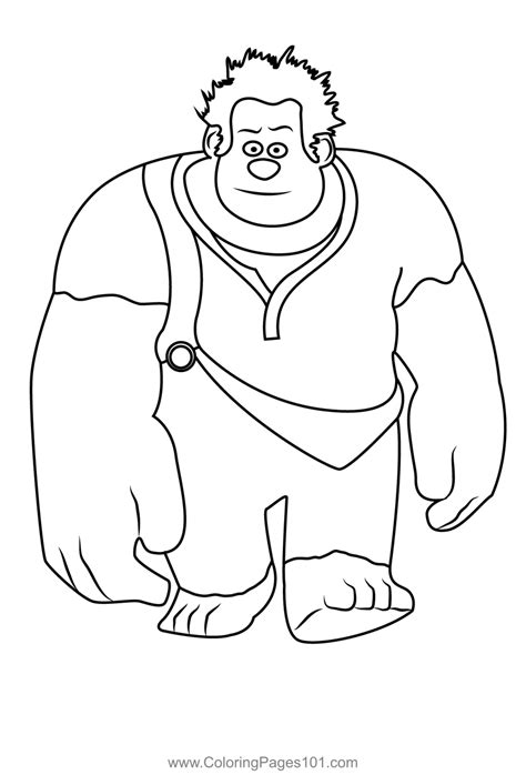 Walking Wreck It Ralph Coloring Page for Kids - Free Wreck-It Ralph Printable Coloring Pages ...