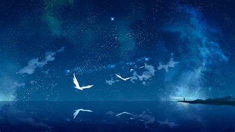 Starry Sky Anime Dreamscape - HD Wallpaper by 特務九