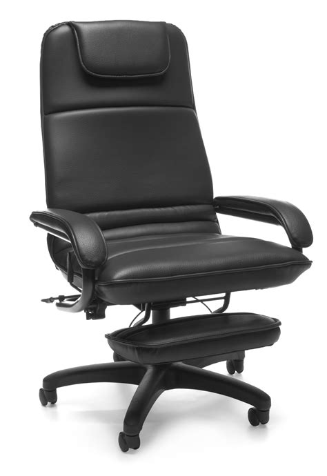 OFM Model 680 Ergonomic High-Back Executive Reclining Office Chair with Footrest, Anti-Microbial ...