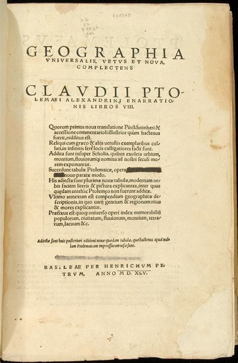 Collection Highlight: Ptolemy's Geographia Universalis | River Campus Libraries