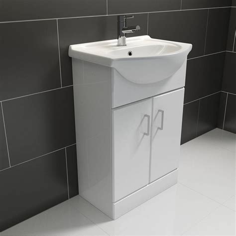 Sienna White 55 Vanity Unit & Basin - Victoria Plumb Plum Bathroom, Small Bathroom Sinks ...