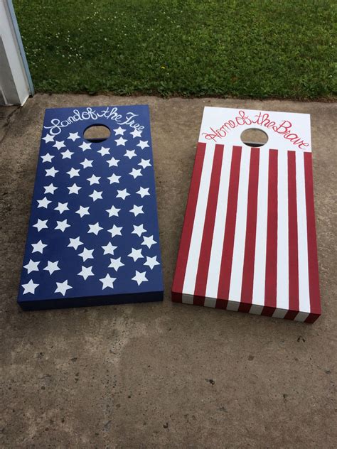 Homemade 4th of July corn hole game! | Cornhole designs, Painted corn hole boards, Corn hole diy