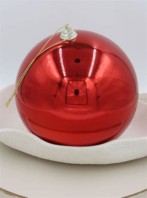 RED 200mm Christmas Bauble SHINY - New Baubles