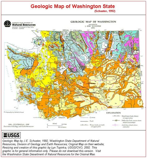 Schuster 1992 Geologic Map of Washington State | Geology, Map, Washington