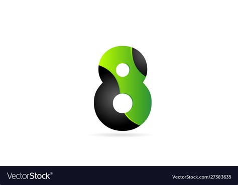 8 black number green for company logo icon design Vector Image