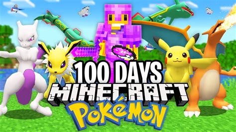 I Survived 100 Days in Minecraft PIXELMON - YouTube