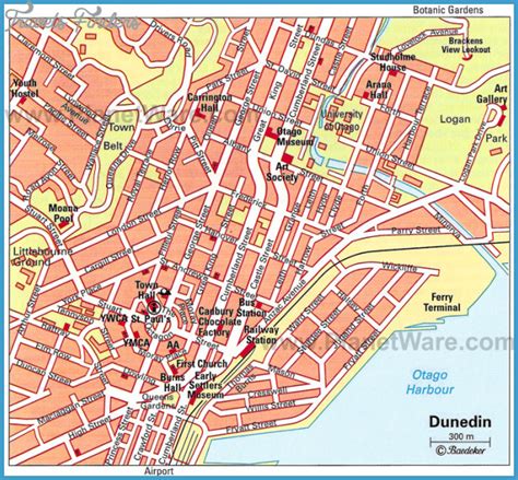 Dunedin New Zealand Map - TravelsFinders.Com