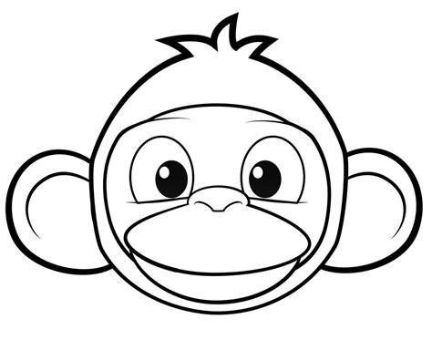 How to draw a monkey face clipart - WikiClipArt