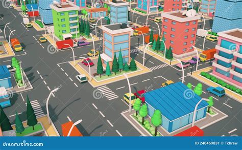 3d Cgi of a Colorful Low Poly City, Sim City Flat Style 4k Videogame ...