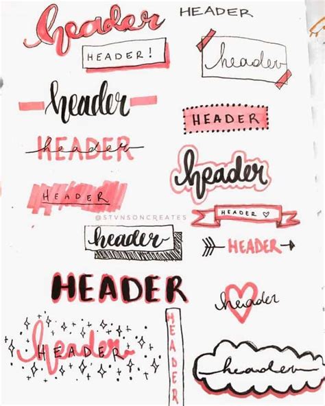 Creative Bullet Journal Header and Title Ideas