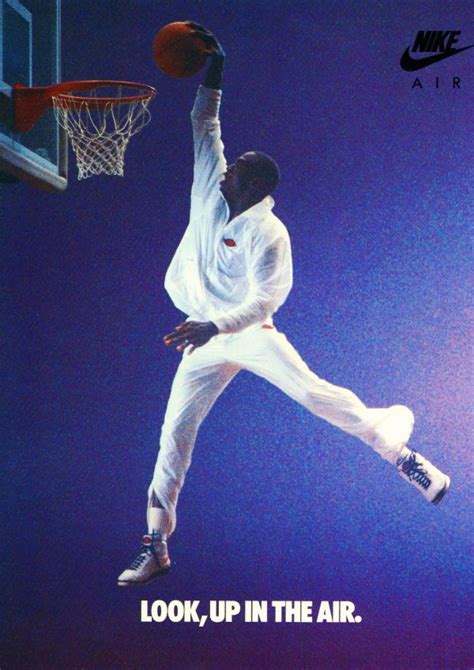 1987 Michael Jordan Nike Look Up in the Air Ad Poster by Row One Brand ...