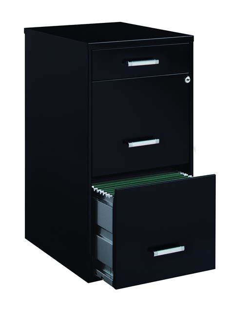 Space Solutions 3-Drawer File Cabinet, 18-Inch Deep, Black | eBay