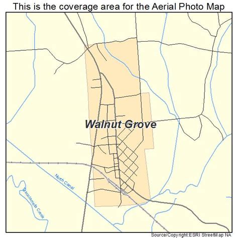 Aerial Photography Map of Walnut Grove, MS Mississippi