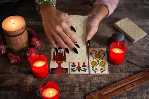 Fortune teller reading a future by tarot cards 3696854 Stock Photo at ...