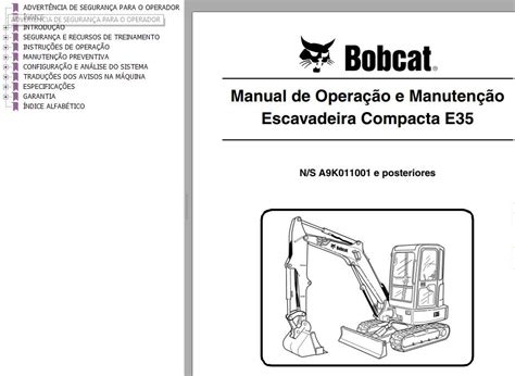 Bobcat Compact Tractor E35 Operation & Maintenance Manual PT | Auto ...