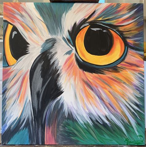 Ollie the Owl | Owl canvas painting, Owl painting acrylic, Animal paintings