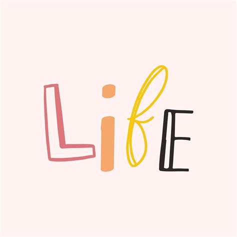 Life word vector doodle font | Free Vector - rawpixel