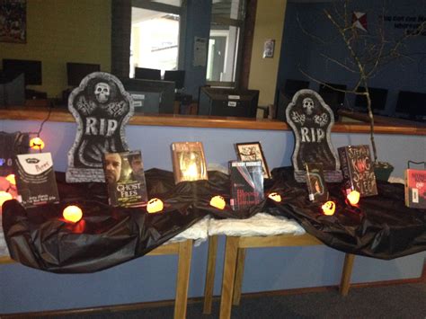 Halloween Book Display Library Displays, Book Display, Halloween Books, Halloween Wreath ...