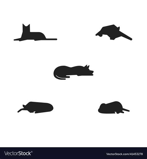 Sleeping lying shepherd dog silhouette Royalty Free Vector