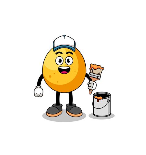 Character mascot of golden egg as a painter 13653484 Vector Art at Vecteezy