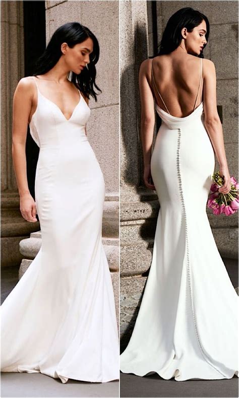 Tamora wedding dress by Kelly Faetanini // Fitted crepe fit-to-flare ...