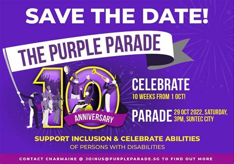 Purple Parade 2022 - SAVE THE DATES! — Denise Phua