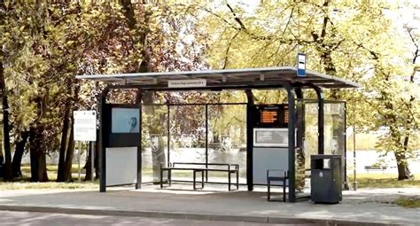 Bus shelters integrated with LED and LCD passenger information displays ...