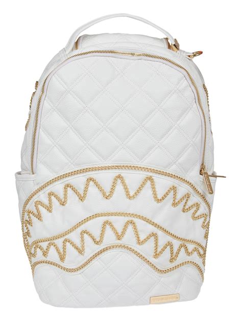 Sprayground And Gold Backpack in White | Lyst UK