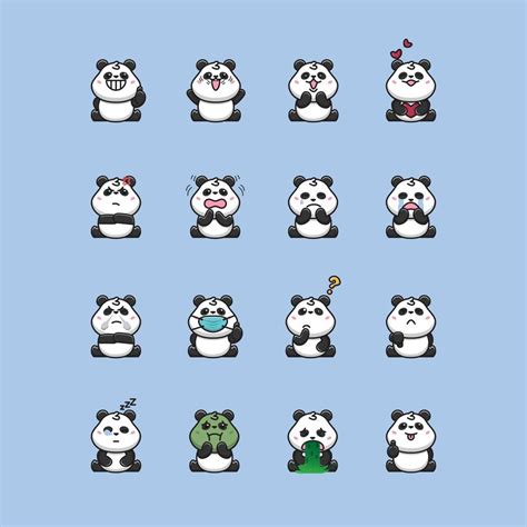 panda emoticon, some cute panda expressions 5069878 Vector Art at Vecteezy