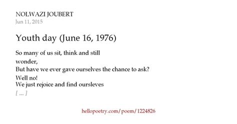 Youth day (June 16, 1976) by NOLWAZI JOUBERT - Hello Poetry