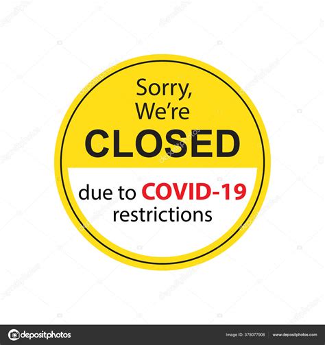 Sorry Closed Closed Sign Due Covid Restrictions Coronavirus Outbreak ...