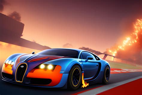 cars,epic background,racing track, flame from spoiler,bugatti | Wallpapers.ai