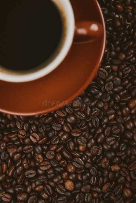 Coffee Cup and Beans Background Stock Image - Image of dark, aroma ...