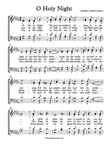 Free Choir Sheet Music – O Holy Night – Michael Kravchuk